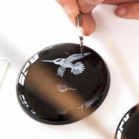 Box “Hummingbirds“ with Limoges-style enamelling