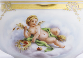 Шкатулка с ангелочком на крышке, «Аллегория Времен Года» 