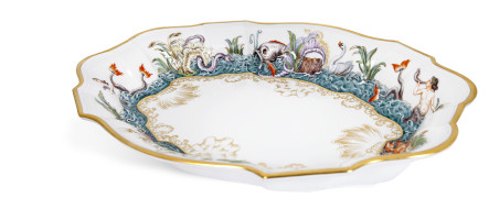 DISH WITH SWANS IN RELIEF