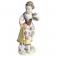 Gardener childr. Girl w. spade, Coloured, with gold, H 15,5 cm