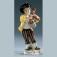 Gardener childr. Boy w. bagpipe, Coloured, with gold, H 14 cm