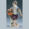 Gardener childr. Boy with basket, Coloured, with gold, H 13 cm