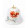  Bell, Wild poppy, red, white rim, H 5 cm