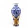 Vase, Blue brocade with Chinese figures, gold and kobalt