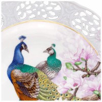 Openwork plate with “Two Peafowls on a Magnolia”