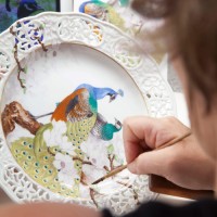 Openwork plate with “Two Peafowls on a Magnolia”