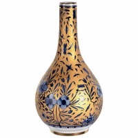 Бутылочная ваза, Цветочный декор с позолотой