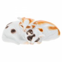 Pair of cats, Coloured, without gold, H 4,5 cm