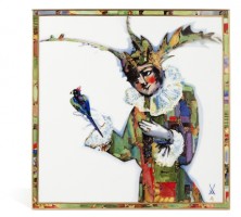 “HARLEQUIN WITH BIRD” WALL PAINTING