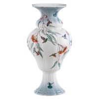 Basket-weave vase “Hummingbirds”