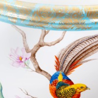 Orangery tub Peacocks and pheasants