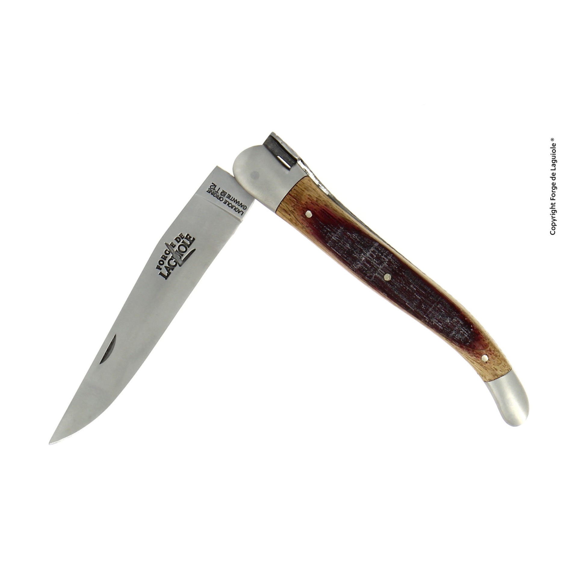 Laguiole Pocket Knife Ebony Wood Handle - Brass Bolsters