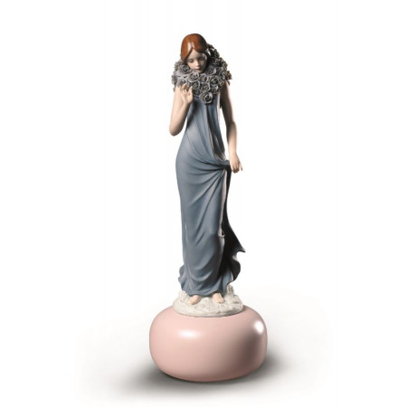 Porcelain Kisses Woman Figurine. Blue