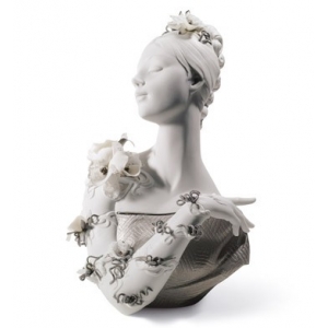 Porcelain Kisses Woman Figurine. Blue