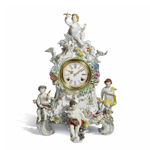 Каминные часы Meissen середины 18-ого века