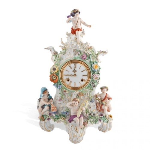 Каминные часы Meissen середины 18-ого века